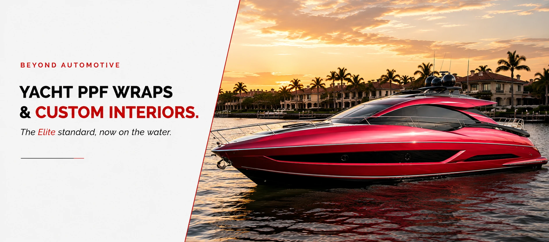 Beyond Automotive — Yacht PPF Wraps & Custom Interiors. The Elite standard, now on the water. Inquire Today.